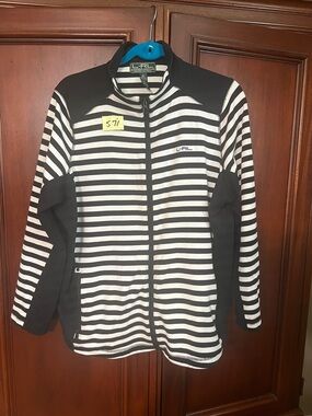 Ralph Lauren L-RL Striped Zip Jacket - Black & White Size 2X